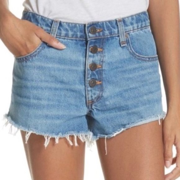 Veronica Beard Debbie Shorts 9” Denim Button Fly - Picture 1 of 12